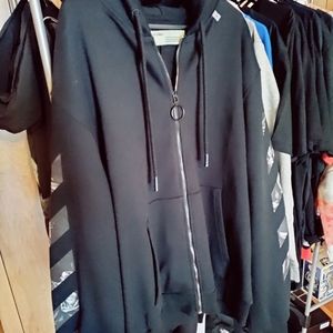 Off-white carvaggio diag zip up hoodie jacket